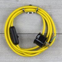 Textilkabel Anschlussleitung 2-5m neon-gelb Schalter u....