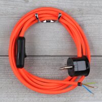 Textilkabel Anschlussleitung 2-5m neon-rot Schalter u....