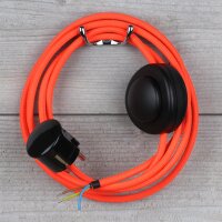 Textilkabel Anschlussleitung 2-5m neon-rot mit...