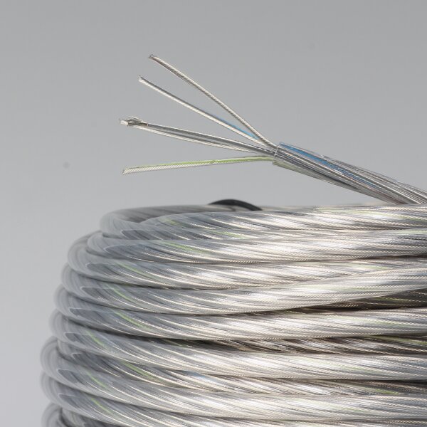 FEP/PVC-Lampenkabel transparent 5-adrig 5x1,5 mm² – Rundkabel, feindrähtig - Meterware