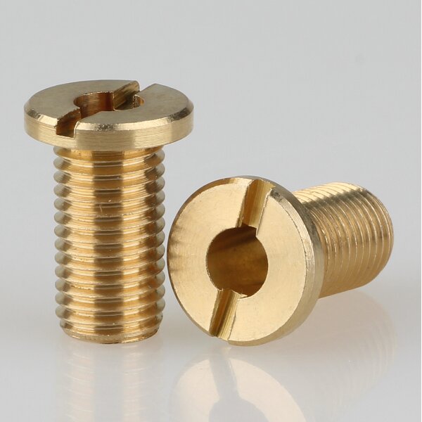 M8x1 Trompeten-Nippel mit Schlitz ohne Verdrehschutz Messing 15mm Länge
