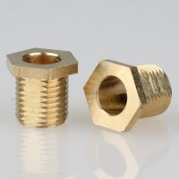 Sechskant-Trompeten-Nippel M10x1x10 – Messing 12x12...