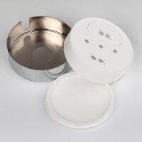 Lampen Abzweig Baldachin 72x22 Metall verchromt mit Zierkappe und Distanz-Aufhänger