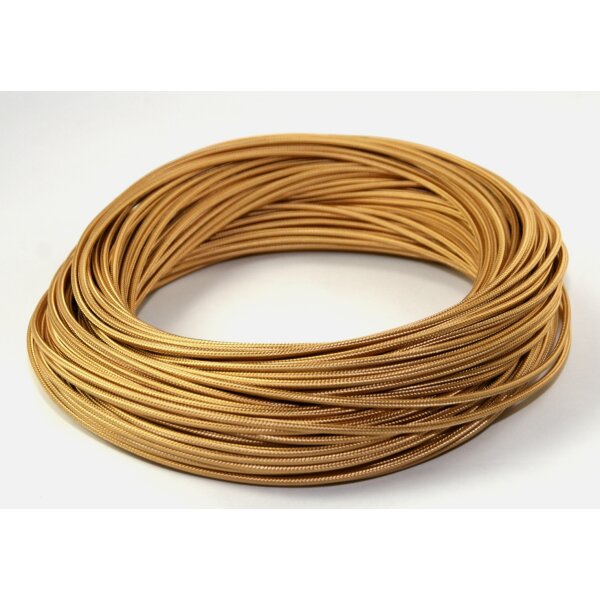 Textilkabel Stoffkabel gold 1-adrig 1x0,75mm² Einzeladerleitung