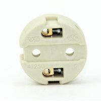 E27 Premium Metall-Lampenfassung verchromt ohne Außengewinde mit Keramikkern M10x1 IG 250V/4A