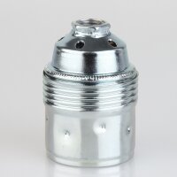 E27 Premium Metall-Lampenfassung verchromt ohne Außengewinde mit Keramikkern M10x1 IG 250V/4A