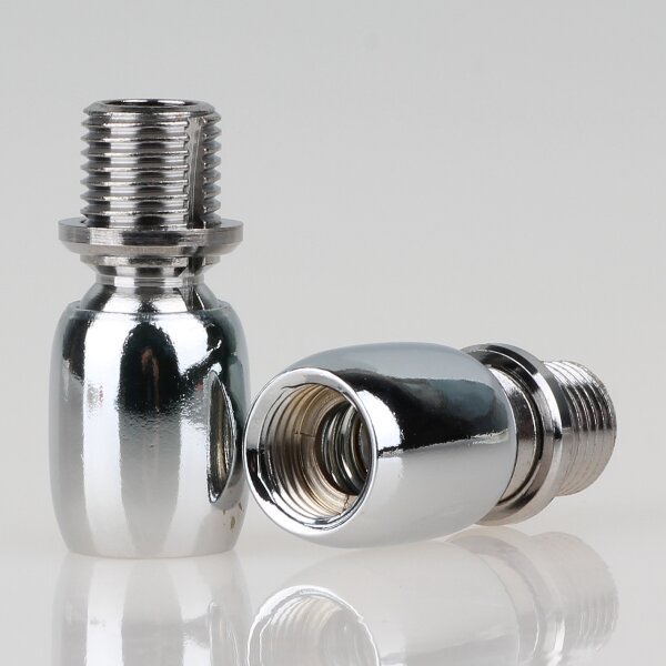Lampen Kugelgelenk 14x32 mm, verchromt, M10x1 Innengewinde auf M10x1 Außengewinde
