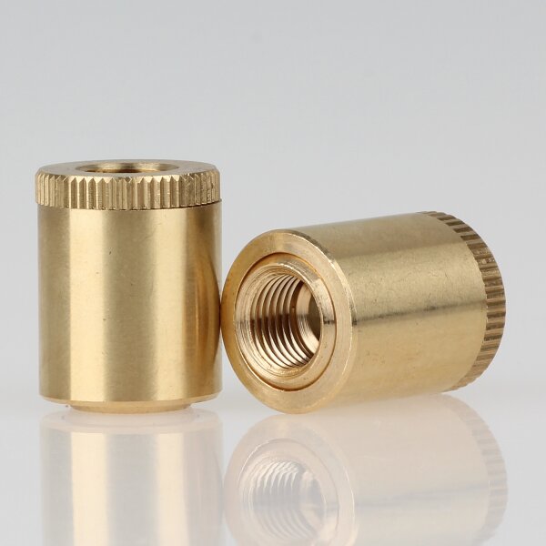 Lampen Kugelgelenk 18x24 mm, Messing roh, M10x1 Innengewinde auf M10x1 Innengewinde 30°