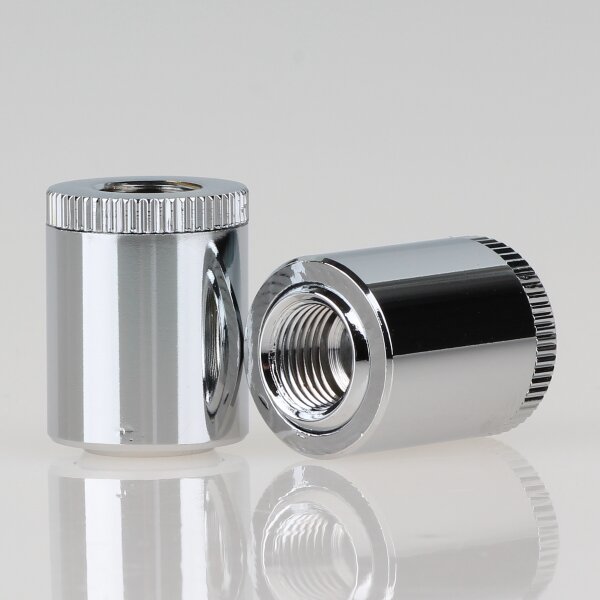 Lampen Kugelgelenk 18x24 mm, verchromt, M10x1 Innengewinde auf M10x1 Innengewinde 40°