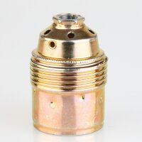 E27 Premium Metall-Lampenfassung vermessingt ohne Außengewinde mit Keramikkern M10x1 IG 250V/4A