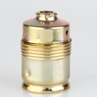 E27 Metall-Lampenfassung vermessingt ohne Außengewinde mit Kunststoff-Innenkern M10x1 IG 250V/4A