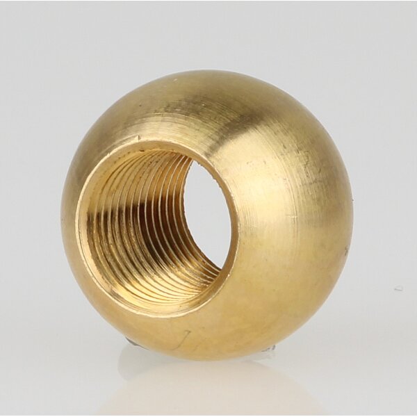 M10x1 Durchgangsgewinde – Messing Metallkugel Ø 18 mm, für Lampenbau, Leuchtenindustrie und dekorative Anwendungen