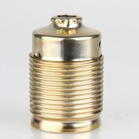 E27 Metall-Lampenfassung vermessingt mit Außengewinde und Kunststoff-Innenkern M10x1 IG 250V/4A