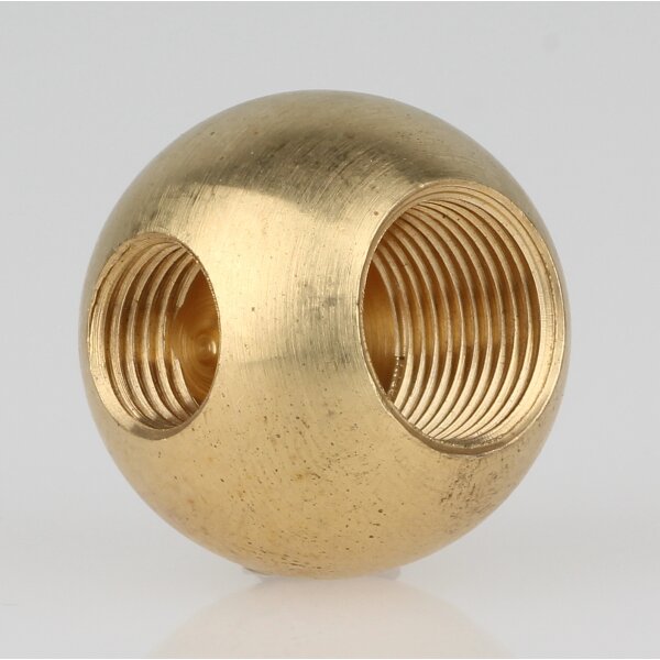 M10x1 / M13x1 Winkelgewinde 90° – Messing Metallkugel Ø 25 mm, für Lampenbau, Leuchtenindustrie und dekorative Anwendungen