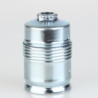 E27 Metall-Lampenfassung verchromt ohne Außengewinde und Kunststoff-Innenkern M10x1 IG 250V/4A