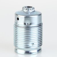 E27 Metall-Lampenfassung verchromt mit Außengewinde und Kunststoff-Innenkern M10x1 IG 250V/4A