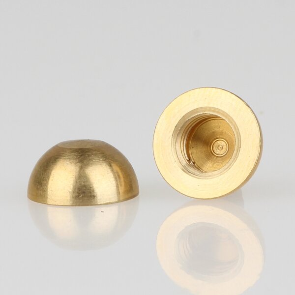 M8x1 Messing Halbkugel roh 14x7 mm mit Sackgewinde – für Lampenbau, Leuchtenindustrie und dekorative Anwendungen