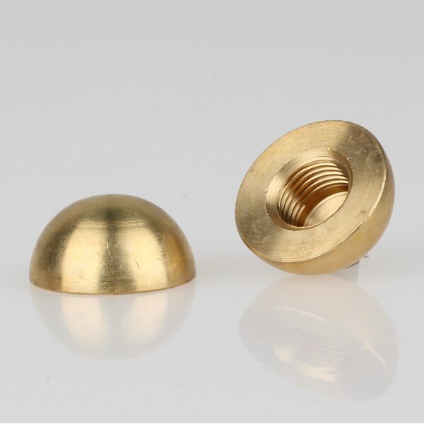 M10x1 Messing Halbkugel roh 20x10 mm mit Sackgewinde – für Lampenbau, Leuchtenindustrie und dekorative Anwendungen