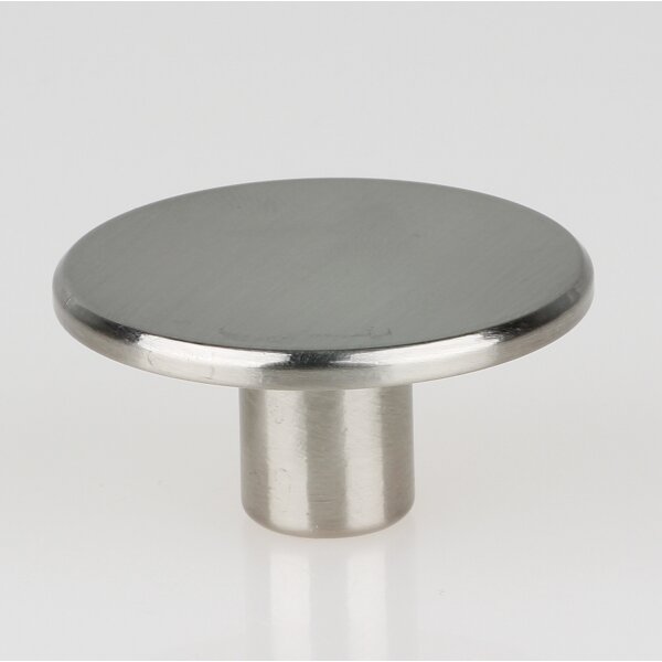 Lampen Abschlussknopf Messing T-Form Ø 40 mm – edelstahloptik (nickel-matt), M10x1 Innengewinde