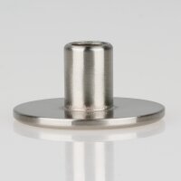 Lampen Abschlussknopf Messing T-Form Ø 40 mm – edelstahloptik (nickel-matt), M10x1 Innengewinde