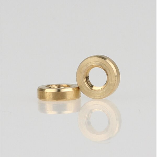 M4 Rundmutter – 7x2 mm, Metall Messing roh