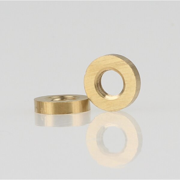 M5 Rundmutter – 9x2 mm, Metall Messing roh