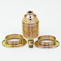 E27 Metall-Lampenfassung vermessingt mit...