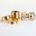 E27 Metall-Lampenfassung vermessingt mit Außengewinde, 2 Schraubringe & Klemmnippel Zugentlastung