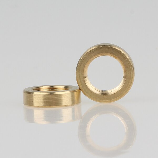 M10x1 Rundmutter – 15x4 mm, Metall Messing roh