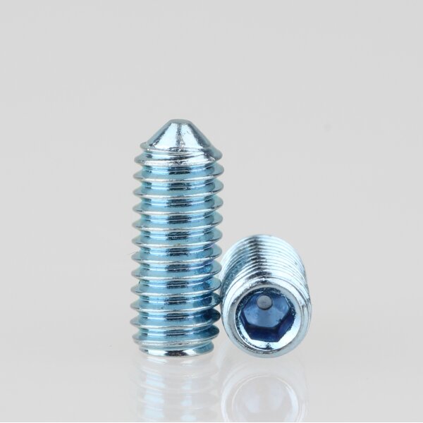 M4 Madenschraube Metall DIN 914 Innensechskant Länge 10mm mit Spitze (10 Stück)