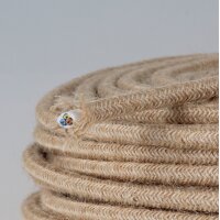 Textilkabel Stoffkabel Hanf Jute beige 3-adrig 3x0,75...