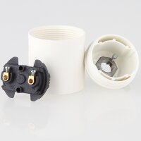 E27 Kunststoff Lampenfassung weiß ohne Außengewinde mit M10x1 Innengewinde