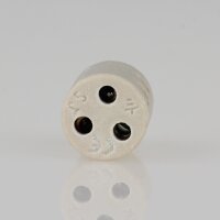 Porzellan Lüsterklemme rund 3-polig 1,5 bis 6mm² – hitzebeständig bis 200 °C