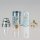 E14 Premium Metall-Lampenfassung verchromt mit Winkel und Trompetennippel