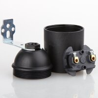 E27 Kunststoff-Lampenfassung ohne Außengewinde schwarz mit Metall Winkel 250V/4A