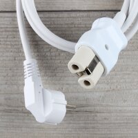 2,0m Gerätestecker Anschlussleitung weiß 3x1,0mm² für alte Toaster Bügeleisen Waffeleisen