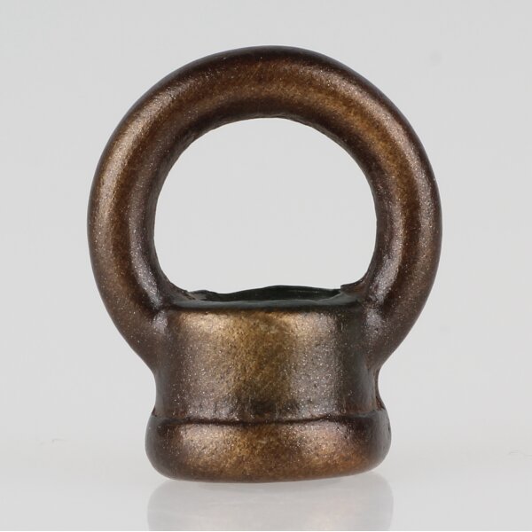 Ringnippel Messing Antik Fumé M10x1 Durchgangsgewinde – schwere Ausführung, Ø 22 mm