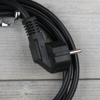 Anschlussleitung 1,5 m schwarz 3×1,5 mm² H05VV-F mit Schutzkontakt-Stecker