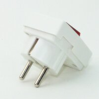 Schutzkontakt-Stecker Winkelstecker reinweiss mit Kontrollschalter beleuchtet 250V/10A