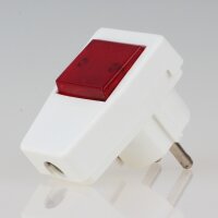 Schutzkontakt-Stecker Winkelstecker reinweiss mit Kontrollschalter beleuchtet 250V/10A