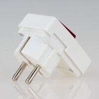 Schutzkontakt-Stecker Winkelstecker reinweiss mit Kontrollschalter beleuchtet 250V/10A
