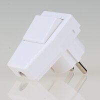 Schutzkontakt Winkelstecker reinweiss mit Wippschalter 250V/10A