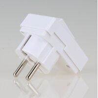 Schutzkontakt Winkelstecker reinweiss mit Wippschalter 250V/10A