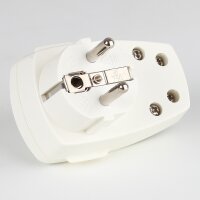 Schutzkontakt-Winkelstecker mit Wippschalter – 250V/16A – reinweiß, Thermoplast, Kopp