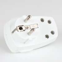 Schutzkontakt-Winkelstecker mit beleuchtetem Kontrollschalter – 250V/16A – weiß / elfenbein