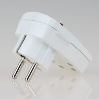 Schutzkontakt-Winkelstecker mit beleuchtetem Kontrollschalter – 250V/16A – weiß / elfenbein