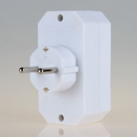 3-fach Steckdosenadapter weiß – 2x Eurosteckdose & 1x Schutzkontakt, 3500W