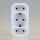 3-fach Steckdosenadapter weiß – 2x Eurosteckdose & 1x Schutzkontakt, 3500W