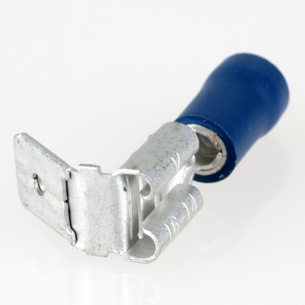 100 x Kabelschuh Flachsteckhülse blau isoliert mit Abzweig für Leitungsquerschnitt 0,5-1,5mm²