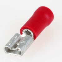 100 x Flachsteckhülse rot 0,8x4,8 halbisoliert...